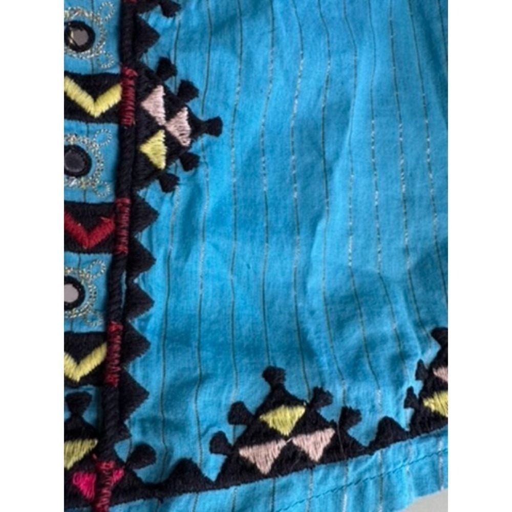 Free People Dress Women's Size 2 Turquoise Black Sleeveless Bohemian Whimsigoth‎ - Picture 16 of 16